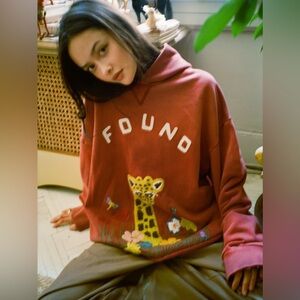 Found embroidered giraffe hoodie